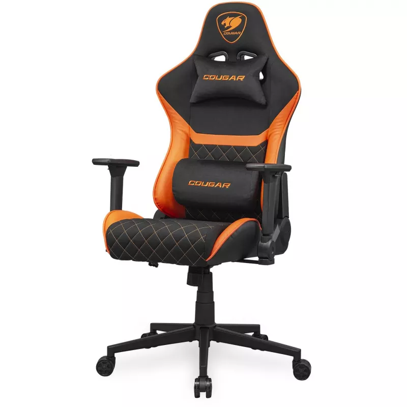 Uniwersalny fotel gamingowy COUGAR Gaming Armor One V2 F Tapicerowane wyściełane siedzisko Czarny Pomarańczowy