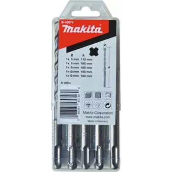 Zestaw wierteł SDS-Plus MAKITA B-49074 V-PLUS nr 3 do młotka kombi HR2470 (długość robocza 50/100 mm, 5-częściowy) (B-49074)