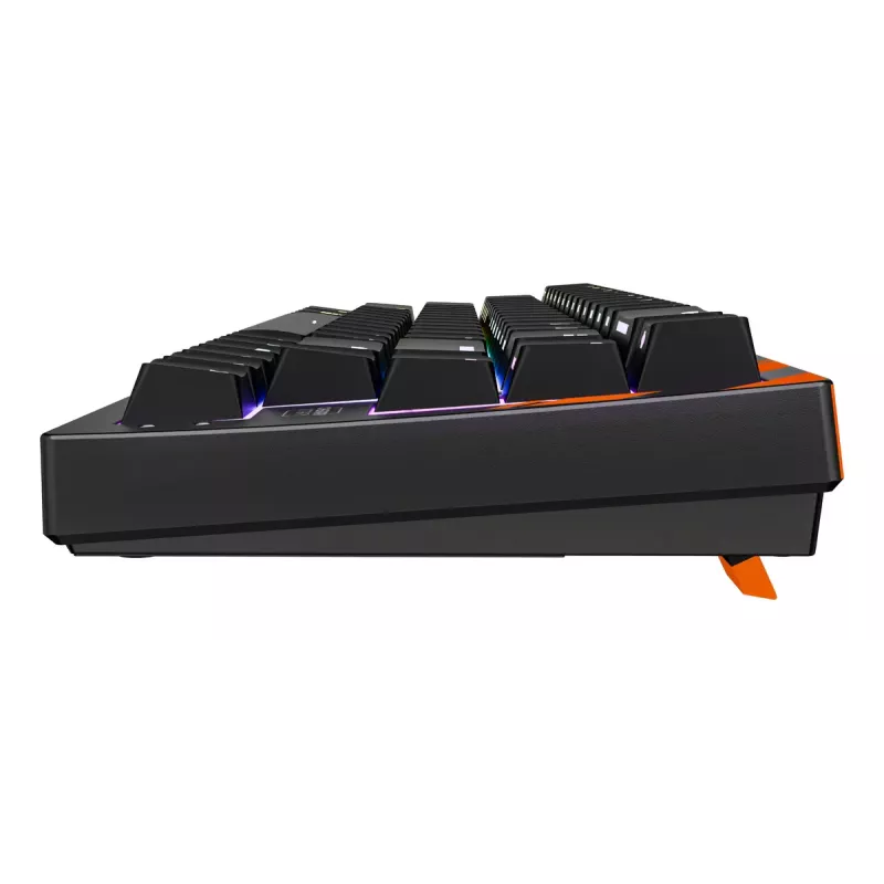Mechaniczna klawiatura gamingowa Cherry K5 Pro TMR Compact 65% QWERTY Nordycki przewodowa USB RGB czarno-pomarańczowa