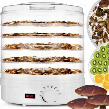 Extralink Home Duża suszarka do żywności do grzybów, owoców, warzyw i ziół Powerful Pro 500 W + 5 tac 27 cm biała