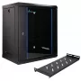 Extralink Lite 12U 530X400 NAŚCIENNA Szafa rackowa Czarna Z półką