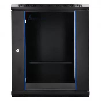 Extralink Lite 12U 530X400 NAŚCIENNA Szafa rackowa Czarna Z półką