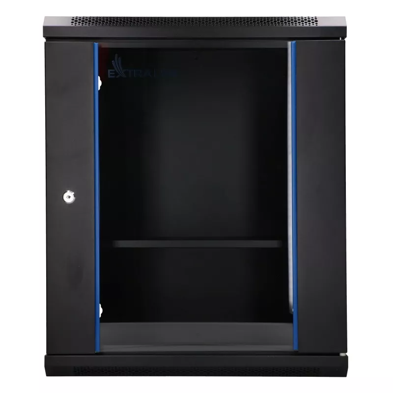 Extralink Lite 12U 530X400 NAŚCIENNA Szafa rackowa Czarna Z półką