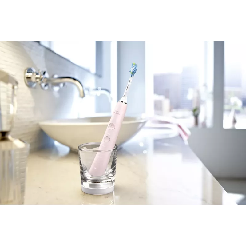 Elektryczna szczoteczka soniczna Philips DiamondClean 9000 HX9911/29 — dla dorosłych, wbudowany akumulator litowo-jonowy, tryby Soft i Normal, różowa