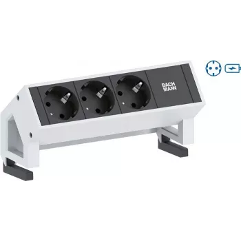 Bachmann Desk 2 Przedłużacz 1 Wyjście AC Wewnętrzny Biały (902.380)