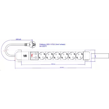Bachmann Power Strip PRIMO2 6xCEE7/3 350.012 (350.012)