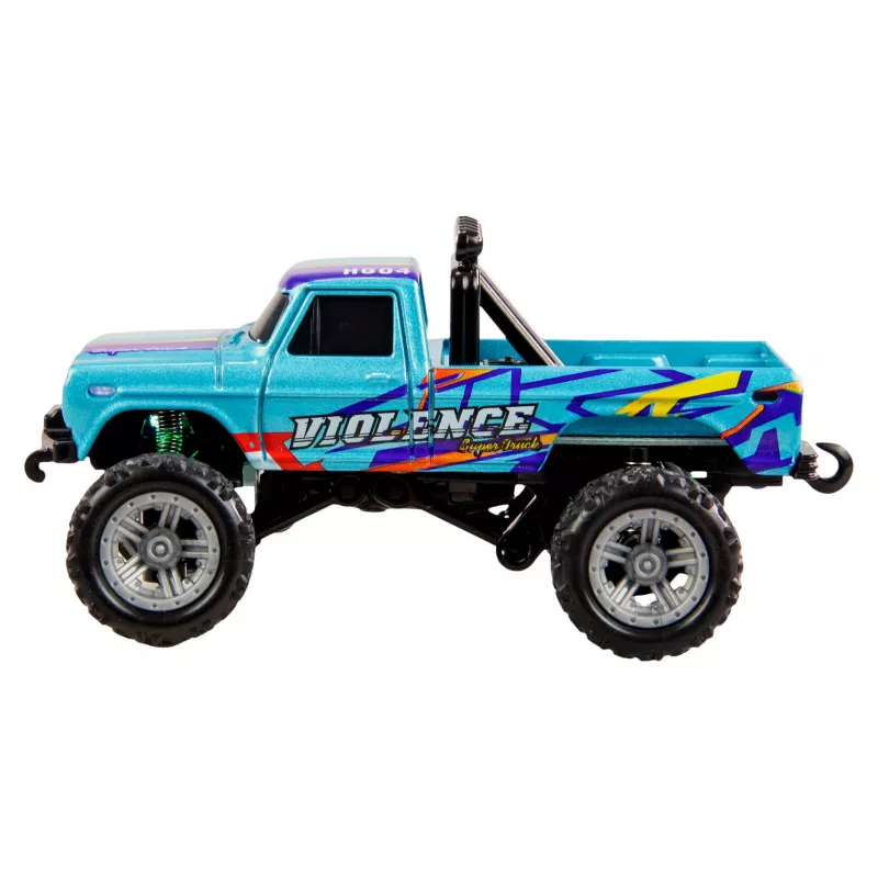 RC Monster Truck Amewi DieCast 1:64 RTR niebieski – odlewany metalowy model w skali 1:64, gotowy do jazdy