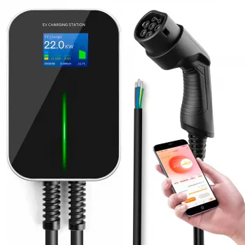 Extralink BS20-BC-22kW-APP Ładowarka do samochodów elektrycznych Typ 2 32A 22kW, 3 fazy, ekran LCD, aplikacja, 6,1m