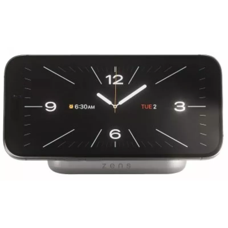 Bezprzewodowa magnetyczna ładowarka nocna Zens ZESC20W/00 — biała, kompatybilna z MagSafe, ładowanie bezprzewodowe 15W