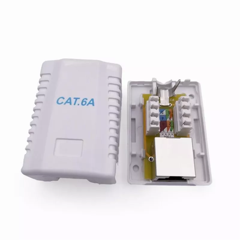 Ekranowane gniazdo sieciowe natynkowe GEMBIRD 1×RJ45 kategorii 6A FTP