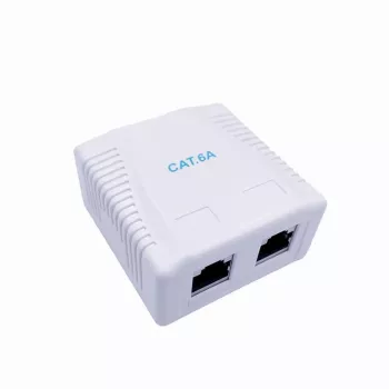 Wall-Mounted Shielded sieciowy Outlet GEMBIRD Gniazdo natynkowe 2×RJ45 Cat6A FTP