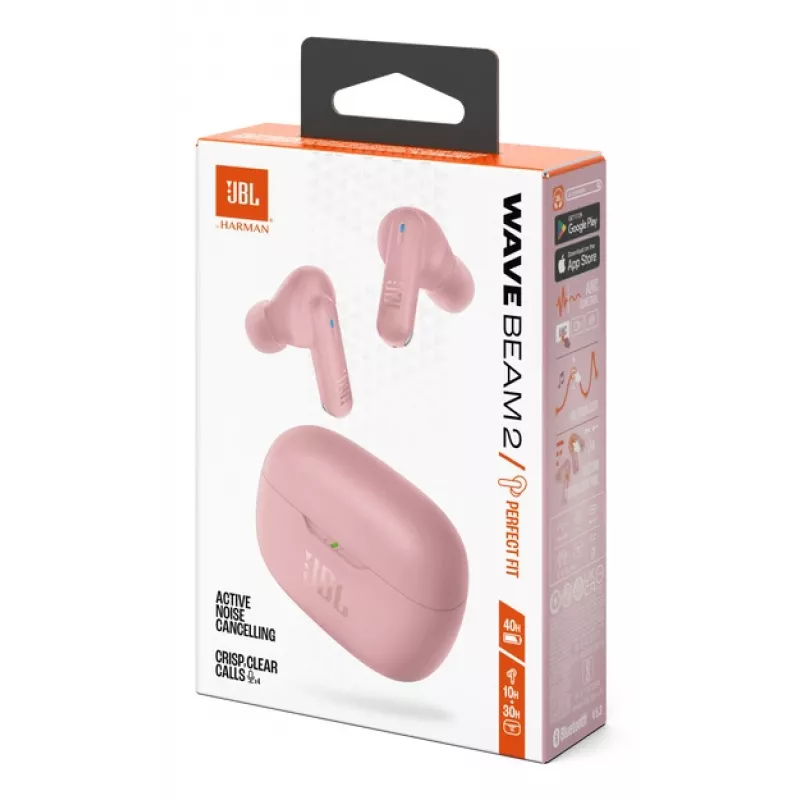JBL Wave Beam 2 Zestaw słuchawkowy Bezprzewodowy Douszny Połączenia/Muzyka Bluetooth Różowy