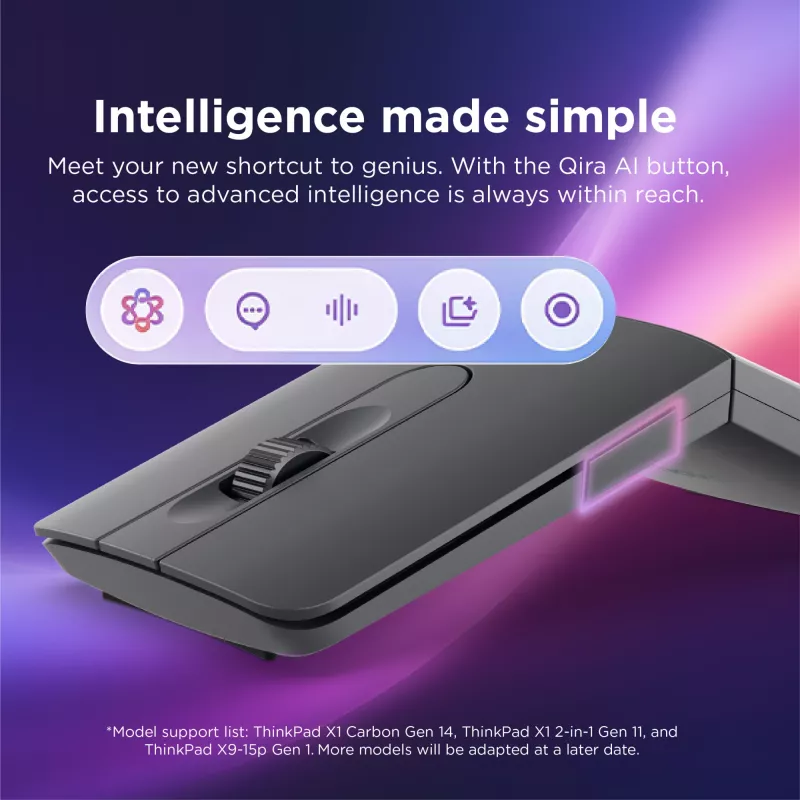 Bezprzewodowa symetryczna mysz Bluetooth Lenovo 4Y51T62792 — IR LED, 4000 DPI, 7 przycisków, kółko, szary