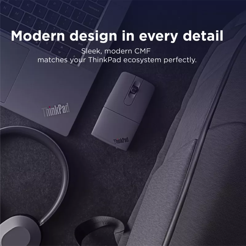 Bezprzewodowa symetryczna mysz Bluetooth Lenovo 4Y51T62792 — IR LED, 4000 DPI, 7 przycisków, kółko, szary
