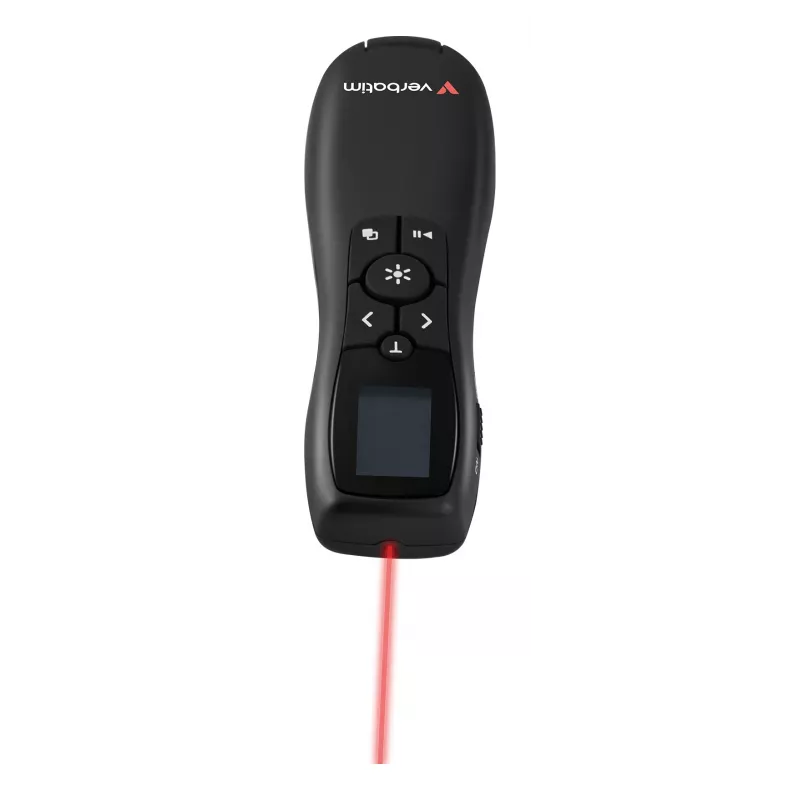 Verbatim Keynote Prezenter bezprzewodowy z wyświetlaczem LCD, RF, USB, 30 m, Czarny