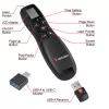 Verbatim Keynote Prezenter bezprzewodowy z wyświetlaczem LCD, RF, USB, 30 m, Czarny