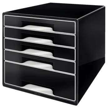Leitz Desk Cube 5-drawer, 5 szuflad, Plastik, Czarny, 1 szt., 270 mm, 287 mm