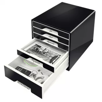 Leitz Desk Cube 5-drawer, 5 szuflad, Plastik, Czarny, 1 szt., 270 mm, 287 mm