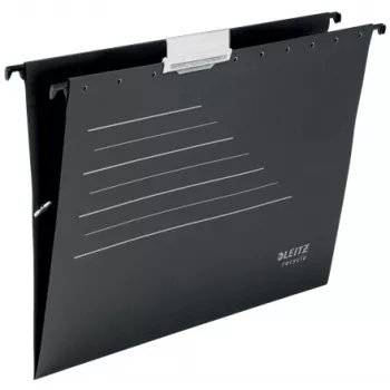 Leitz Alpha® Recycle teczka wisząca kartonowa, A4, czarna, karton, 80 g/m², 150 arkuszy, 348 mm