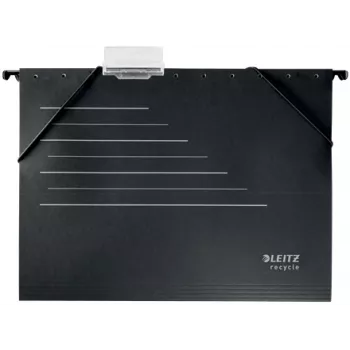 Leitz Alpha® Recycle teczka wisząca kartonowa, A4, czarna, karton, 80 g/m², 150 arkuszy, 348 mm