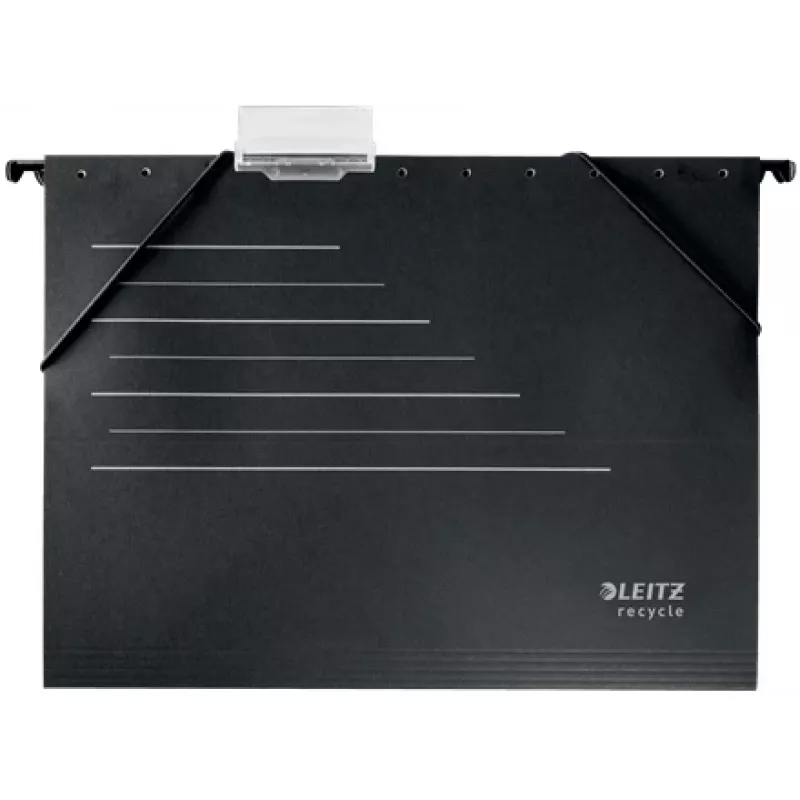 Leitz Alpha® Recycle teczka wisząca kartonowa, A4, czarna, karton, 80 g/m², 150 arkuszy, 348 mm