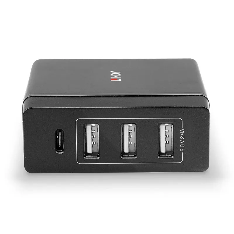 Lindy 4-portowa inteligentna ładowarka USB typu C i A z Power Delivery, 72 W