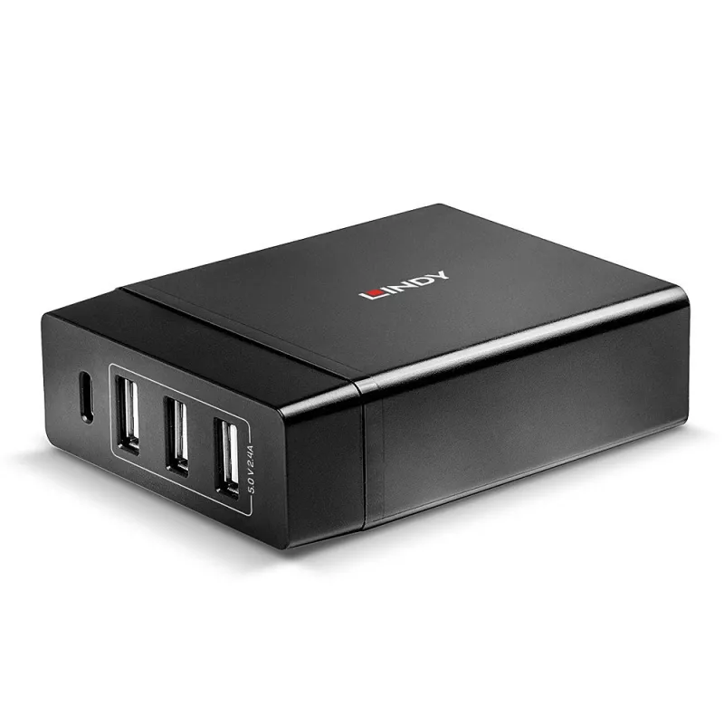 Lindy 4-portowa inteligentna ładowarka USB typu C i A z Power Delivery, 72 W