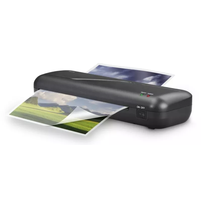 Laminator na gorąco HAMA 00050573 — maks. szerokość laminowania 230 mm, czas nagrzewania 3 min, czarny