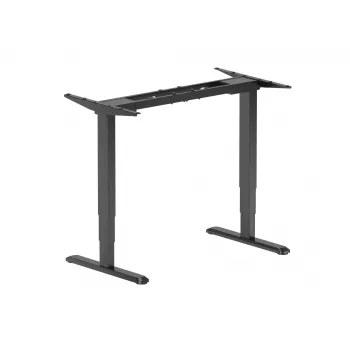 Elektryczna rama biurka siedzisko-stojącego EQUIP ERGO, 2-nogowa, regulowana 100–170 cm szerokości, 600 mm głębokości, 125 kg udźwigu, czarna