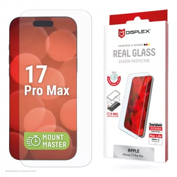 Szkło hartowane na ekran e.v.i. Displex (10H) do Apple iPhone 17 Pro Max — odporne na zarysowania, uderzenia i zabrudzenia, 1 szt.