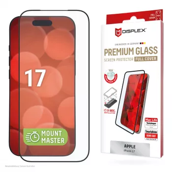 Displex Premium Ochrona ekranu (Full osłona, 10H) for Apple iPhone 17, Full osłona