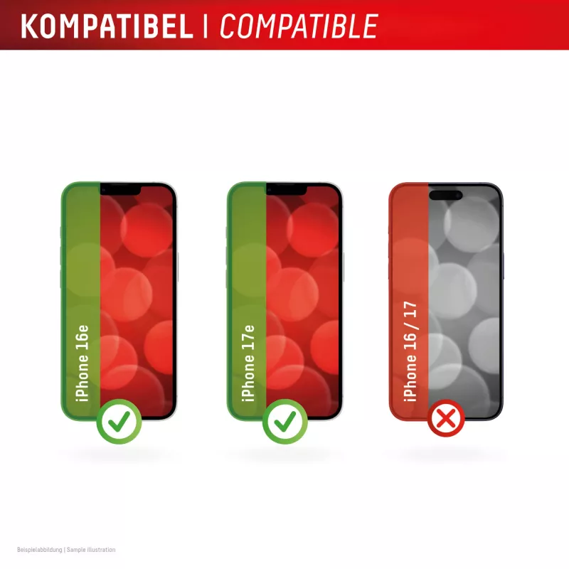 Osłona ekranu i etui e.v.i. Displex do Apple iPhone 16e/17e, szkło hartowane, przezroczyste, odporne na zarysowania