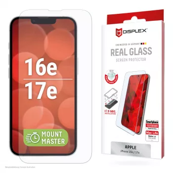 Szkło hartowane na ekran e.v.i. Displex (10H) do Apple iPhone 16e/17e — odporne na zarysowania, zabrudzenia i uderzenia, przezroczyste
