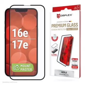 Szkło hartowane na ekran e.v.i. Displex Premium (Full osłona, 10H) do Apple iPhone 16e/17e