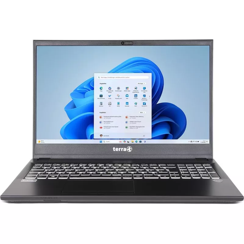TERRA Mobile 1516R Intel® Core™ i3 i3-1315U Laptop 39,6 cm (15,6 cala) Full HD 8 GB DDR4-SDRAM 500 GB SSD Wi-Fi 6 (802.11ax) Windows 11 Home Niemiecki Czarny