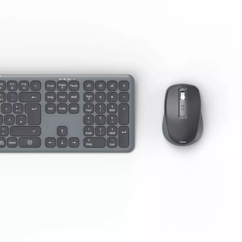 Hama WKM-550 klawiatura W zestawie mysz Dom/Biuro RF Wireless + Bluetooth QWERTZ Niemiecki Czarny