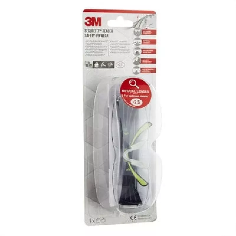 3M SF425C1 Okulary ochronne Plastik Czarny, Zielony