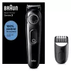 Braun BeardTrimmer 3 Beard Trm 3 BT3400, zmywalny, zasilany bateriami, czarny
