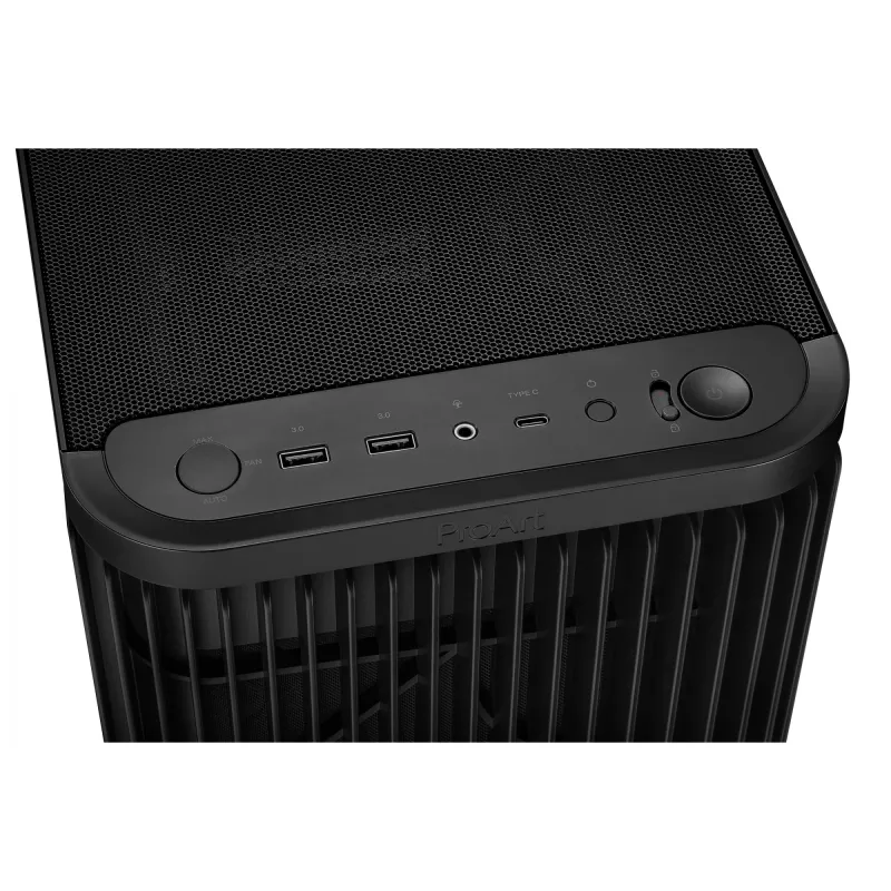 Obudowa PC ASUS ProArt PA401 Mesh Panel Czarna, ATX, 2x160mm przód, 1x120mm tył, 2x3,5 cala + 2x2,5 cala, USB 3.2 Gen1