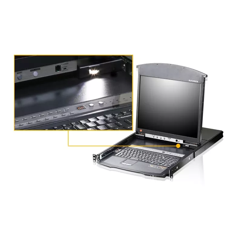 Przełącznik KVM ATEN KL1516AIM-AXA-AG do montażu w szafie rack Czarny