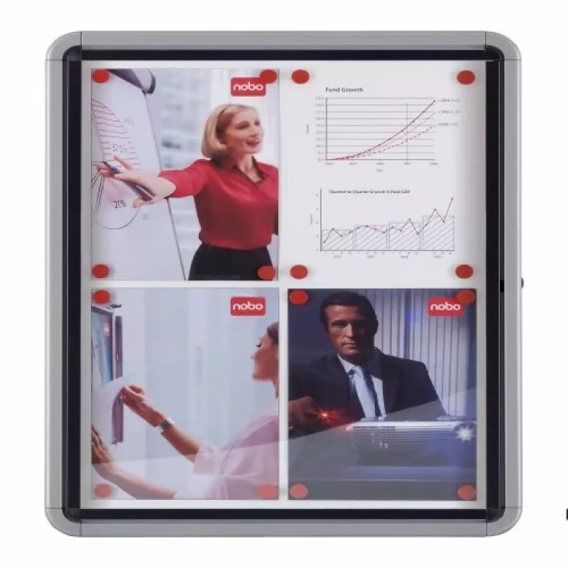 Nobo Premium Plus Outdoor Magnetic Lockable Notice Board 8xA4