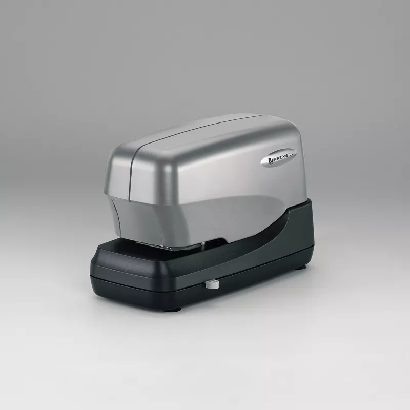 Elektryczny zszywacz nabojowy Rexel Stella70 EU, 70 arkuszy, ładowanie z tyłu, 5000 zszywek, czarny, srebrny, 259 mm, 372 mm