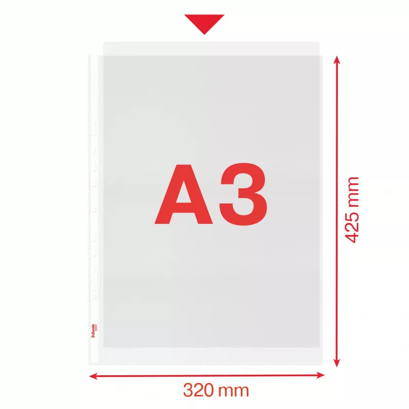 Esselte Quality Pocket A3 Portrait, 30% plastiku z recyklingu przedkonsumenckiego