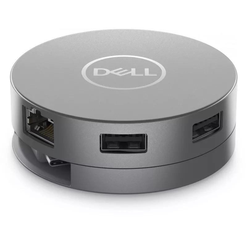 DELL 6-w-1 adapter wieloportowy USB-C - DA305, przewodowy, USB 3.2 Gen 2 (3.1 Gen 2) Typu-C, 10,100,1000 Mbit/s, srebrny, 3840 x 2160 pikseli, Dell