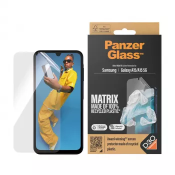 PanzerGlass ® ECO MATRIX ochrona ekranu z D3O® Samsung Galaxy A15 | A15 5G | Ultra-Wide Fit z zestawem montażowym