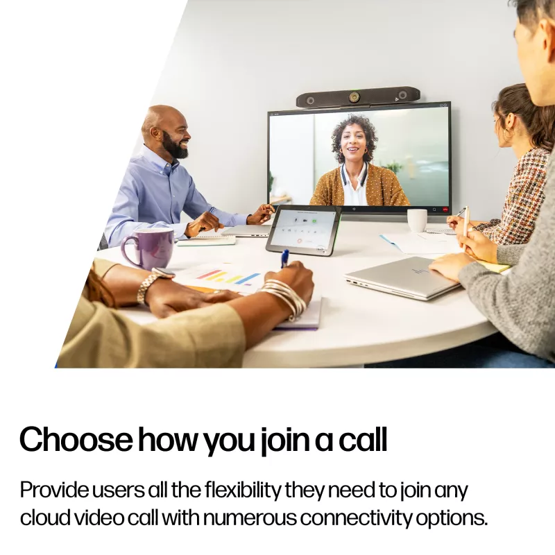 HP Poly Studio X52 All-In-One Video Bar, Grupowy system wideokonferencyjny, 4K Ultra HD, 30 kl/s, 95°, 5x, Android