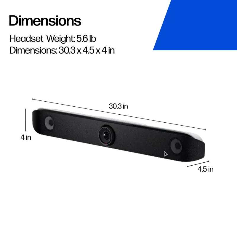 HP Poly Studio X52 All-In-One Video Bar, Grupowy system wideokonferencyjny, 4K Ultra HD, 30 kl/s, 95°, 5x, Android