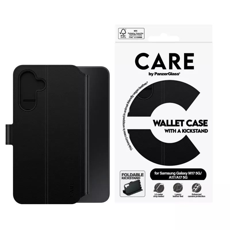 PanzerGlass CARE™ by ® Etui-portfel ze składaną podpórką Samsung Galaxy M17 5G | A17 | A17 5G