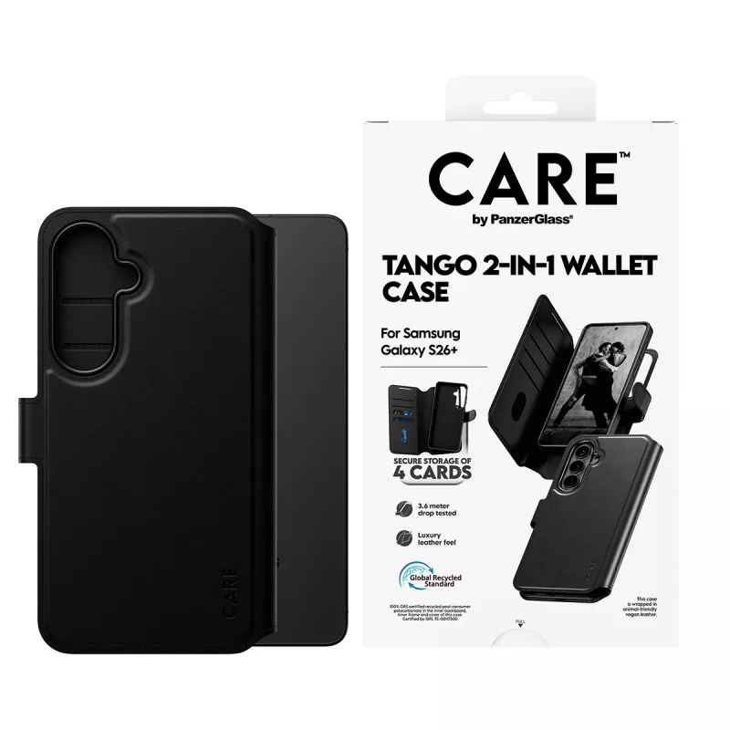 PanzerGlass CARE™ by ® Tango 2-w-1 Etui-portfel z Qi Samsung Galaxy S26+
