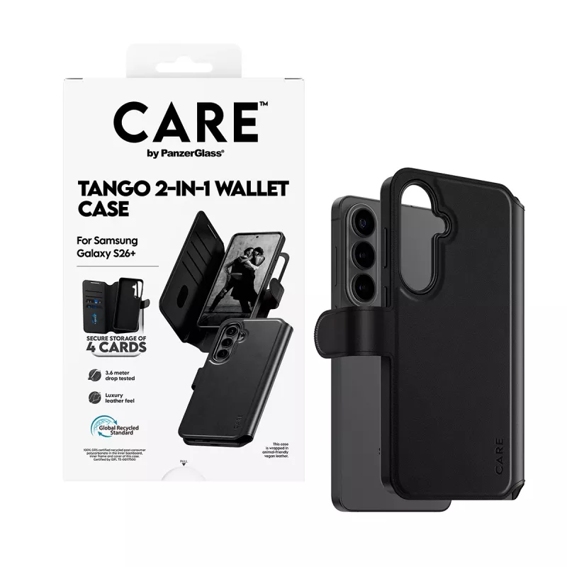PanzerGlass CARE™ by ® Tango 2-w-1 Etui-portfel z Qi Samsung Galaxy S26+